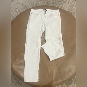 WHBM Slim Crop White Jeans